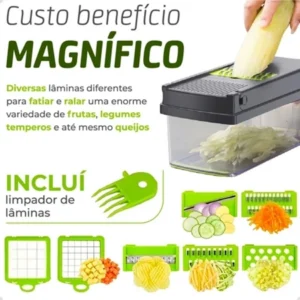 Leia mais sobre o artigo Fatiador de Legumes 16 em 1 Cortador Ralador Picador Multifuncional Cozinha com Lâminas Inoxidável
