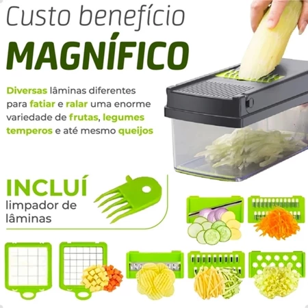 No momento, você está visualizando Fatiador de Legumes 16 em 1 Cortador Ralador Picador Multifuncional Cozinha com Lâminas Inoxidável