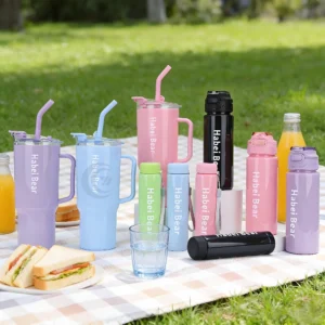 Leia mais sobre o artigo Kit 3 Garrafa Copo Tendência Agua Squeeze Com Adesivos Lembretes beber Agua